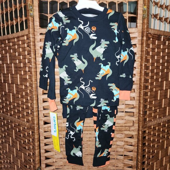 Carter's Kids 4-piece Halloween Dinosaur Pajama Set (2 outfits) - Size 18m - NWT - Picture 2 of 5
